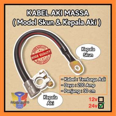Unik Kabel Aki Massa Model Kepala Aki Dan Skun Untuk Truk dan Fuso 24 Volt Murah