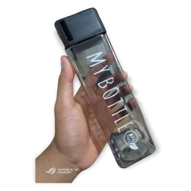 Botol Minum Kotak My Bottle 500ml Souvenir TUTUP KOTAK Murah HITAM