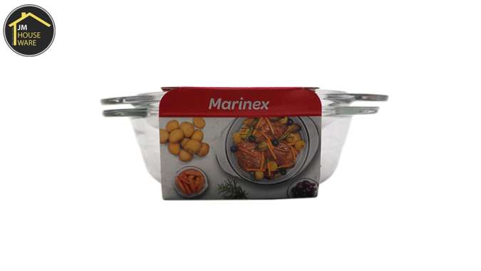 Marinex Loyang Kaca Bulat + Tutup Kaca 1,5 Liter 6456 transparan