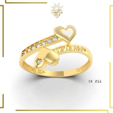 CINCIN WANITA EMAS ASLI KADAR 6K DAN KADAR 8K CINCIN LOVE EMAS CINCIN REMAJA DEWASA CK 211 8K