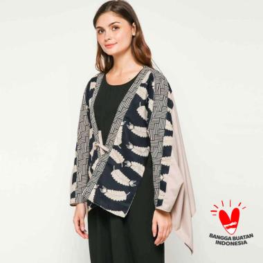 Outerwear Blazer Kardigan Batik Wanita Lengan Belah Gesyal M-L multi