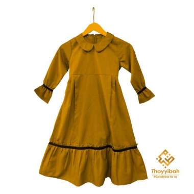 Gamis PREMIUM NAFILAH Couple Ibu & Anak Katun TOYOBO FODU Original THOYYIBAH XXL mustard (anak)