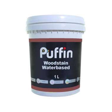 Puffin Woodstain Waterbased Vernis Cat Kayu [1 L] Clear Doff JABODETABEK