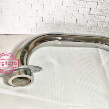 Leher Knalpot Sambungan Knalpot Blade Revo ABS Revo FI Honda Chrome Stainless Silver
