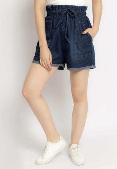 Zelea ruffle short pants BLUE S