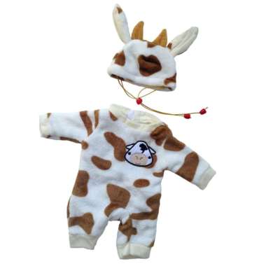 Cute Lion Print Romper Jumpsuit Hat Set for 50cm Reborn Baby Girl Doll