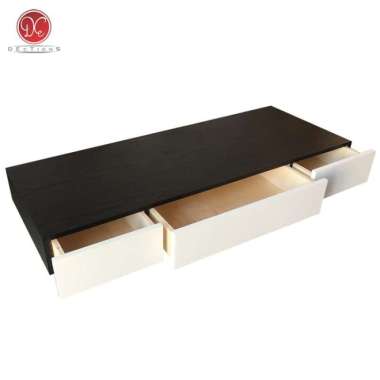 Ambalan Laci Gantung Rak Meja TV Laci 80x30x9 cm Minimalis Aesthetic Hitam-Putih