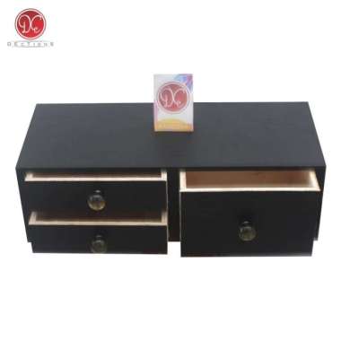 Rak Dinding Ambalan 3 Laci Meja Rias Kamar Tidur 3 Laci Tempel Dinding Hitam
