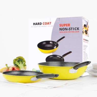 Panci set wajan wok pan marble frying pan series hard coat