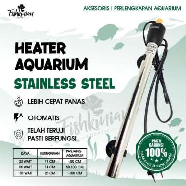HEATER PENGHANGAT AIR AQUARIUM RECENT STAINLESS STEEL 25W 50W 100W 50 watt