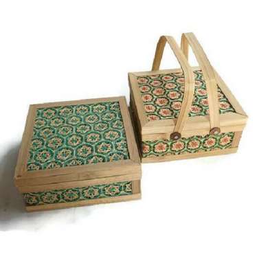 Hampers kotak anyaman bambu / gift box / Sokase / box hampers Tanpa handle