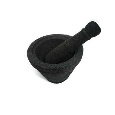 lumpang alu batu asli D16cm/ mortar pestle / tumbukan jamu bumbu 15cm