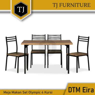 Olympic Set Meja Makan dan 4 Kursi / Dining Table and 4 Chairs Set - DTM Eira Hitam