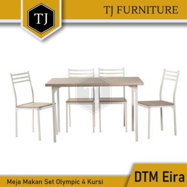 Olympic Set Meja Makan dan 4 Kursi / Dining Table and 4 Chairs Set - DTM Eira Putih