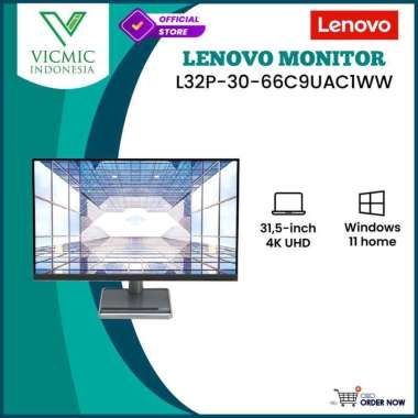 Lenovo L32p-30 Monitor 31.5-Inch 4K UHD Raven Black