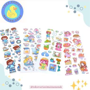 STIKER KARTUN KOREA ANTI AIR / STIKER KACA ESTHETIC TRANSPARAN STIKER BOTOL STICKER HP / STIKER DECO