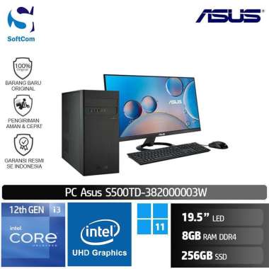 PC Asus S500TD 382000003W Desktop PC [Core i3-12100/8GB/256GB SSD/19.5"/Win 11 Home]