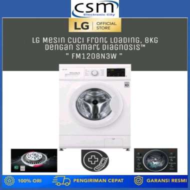 LG Mesin Cuci Front Loading 8Kg Fm1208N3W / Fm 1208N3W / 1208 Garansi Resmi