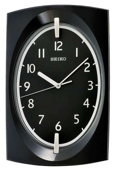 Seiko QXA-519G Quiet Sweep Wall Clock Jam Dinding [36 cm] Black