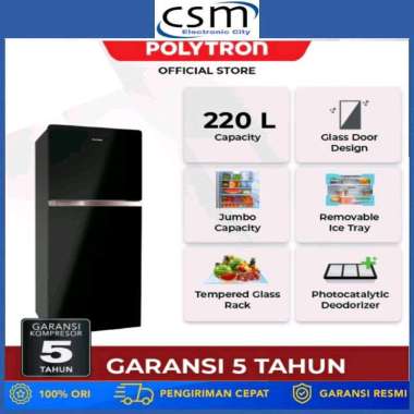 Polytron Kulkas 2 Pintu PRW-23MNX / PRW 23 MNX / PRW23MNX GARANSI RESMI
