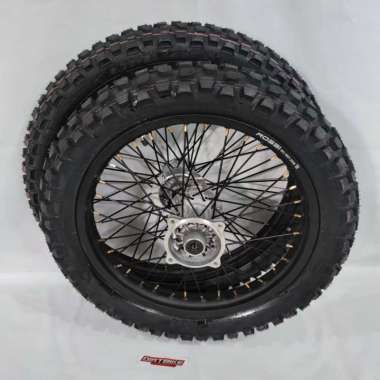 Velg SET KLX 18 21 Depan Belakang Lingkar SET + BAN Trail 36H 28H Merah