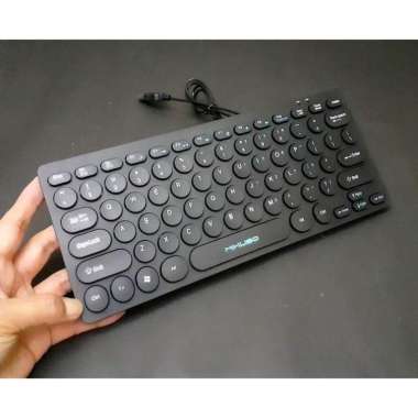 KEYBOARD MINI USB MIKUSO PLUS TOMBOL FN SUPER SLIM CABLE KB-003U Hitam
