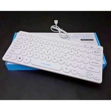 KEYBOARD MINI USB MIKUSO PLUS TOMBOL FN SUPER SLIM CABLE KB-003U Putih