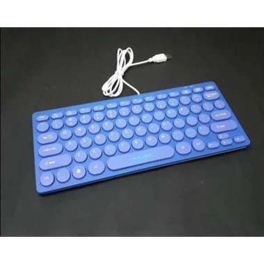 KEYBOARD MINI USB MIKUSO PLUS TOMBOL FN SUPER SLIM CABLE KB-003U Biru