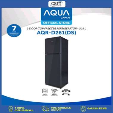 AQUA Kulkas 2 Pintu AQR-D261 DS LS / AQRD 261 - Dark Silver Garansi Resmi