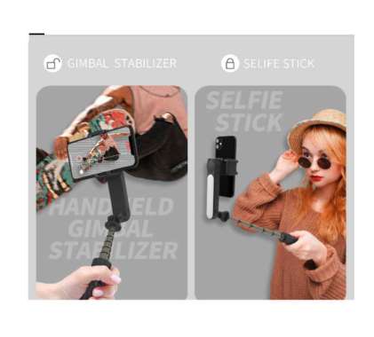 GIMBAL STABILIZER L09 SELFIE STICK TRIPOD SHOOTER LAMPU HP SMARTPHONE L09