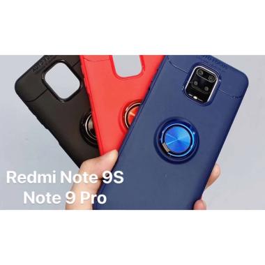 Xiaomi Redmi Note 9 Redmi Note9 Invisible I Ring iRing Soft Case Free Tempered Glass - Merah Redmi Note 9