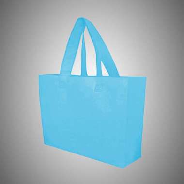 Goodie Bag Tas Spunbond Tali Lipat Kantong Belanja Souvenir Promosi 30x40cm Biru Muda