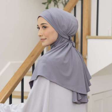 Lozy Hijab - Wafa Instan (French Khimar Instan) Stone Grey