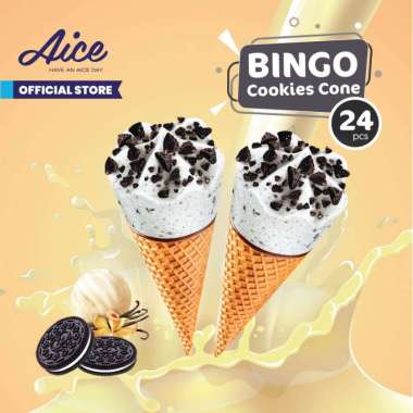 Aice Bingo Cookies Cone (1 Karton = isi 24pcs) Es krim