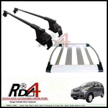 Paket Rak Mobil Roof Rack Platinum & Cross Bar Jepit Body Avanza vvti