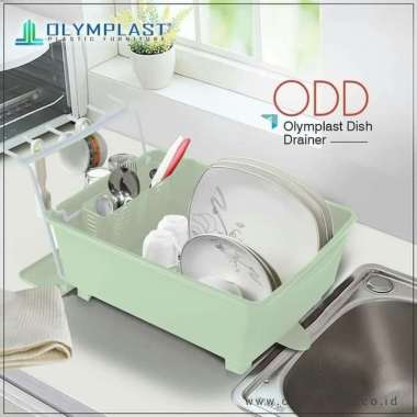 Olymplast ODD Dish Drainer Rak Piring Gelas Plastik Dengan Tutup TERBAIK Multicolor