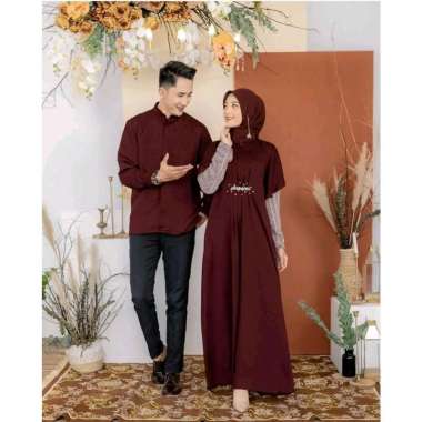 Cp Arjuna baju couple gamis couple kemeja Koko lengan panjang baju pasangan baju muslim couple dress