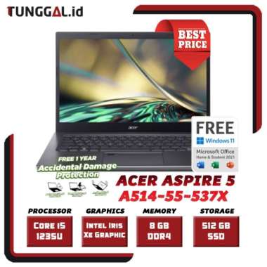ACER ASPIRE 5 SLIM A514-55-537X i5-1235U 16GB 512GB 14.0 IPS W11 OHS 8 gb