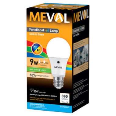 Lampu LED Sensor Cahaya MEVAL 9 watt 9w Light / Photo Sensor MEVAL