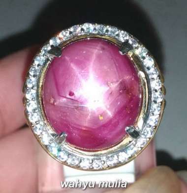 Batu Cincin Ruby Star Asli (Kode 1773) Merah