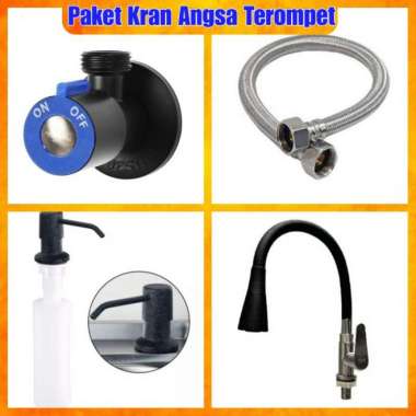 Kitchen sink stainles hitam 8245 model bolzano komplit KRAN TEROMPET