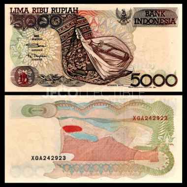 Uang Kuno Indonesia 5000 Rupiah 1992 Misprint
