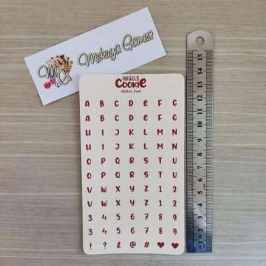 Sticker Alphabet Heart Love Huruf Hati Deco Case Journal Photo Card Cream