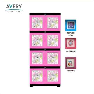 Lemari NT104/LemariPlastik/Lemari4Susun - dewi pink bts pink