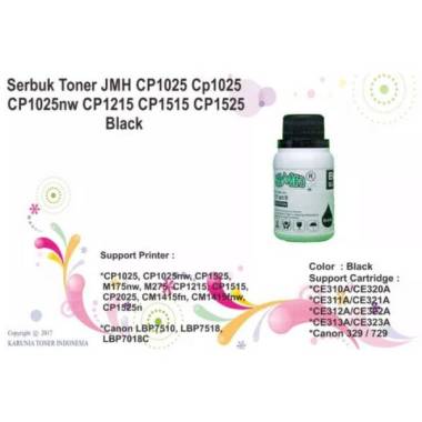 Serbuk Toner JMH CP1025 CP1025 CP1025nw CP1215 CP1515 CP1525 Black Hitam