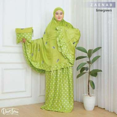 mukena bali rayon jumbo zaenab limegreen