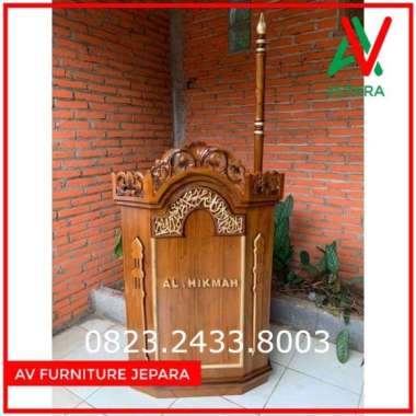 mimbar masjid kayu jati finishing mimbar masjid podium