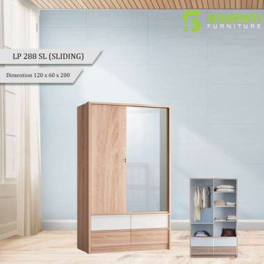 Lemari Pakaian 2 Pintu Sliding Siantano LP 288 SL