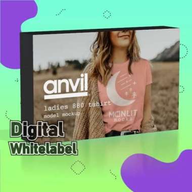 Anvil 880 Ladies Tshirt Mockups -- Photoshop - Digital Whitelabel