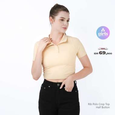 Aerostreet Rib Polo Half Button Laura Cream Knit 1G000 M